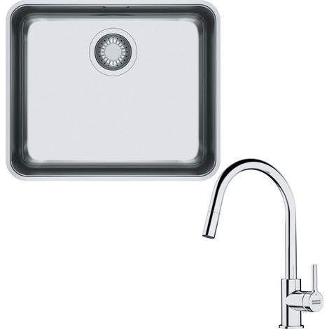 Pack cuve Aton Inox 510 x 430 x 190 mm + mitigeur Lina J douchette - Franke (1/5)