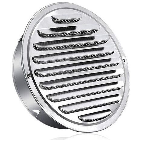 Grille de ventilation ronde en acier inoxydable, grille de ventilation métallique de 100 mm, grille résistante aux intempéries avec moustiquaire, lamelles de grille de ventilation (1/5)
