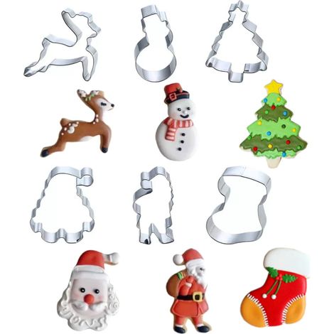 Formen, Ausstechformen für Kuchen, Kekse, Lebkuchen, Weihnachten, 6 Stück.