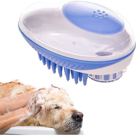 Brosse pour chien, brosse pour chat, brosse de bain pour animaux de compagnie, caoutchouc souple avec poils en siliCône extra doux, brosse de massage, Fei Yu (1/5)