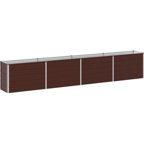 vidaXL Cama de Jardín Elevada Marrón 320 x 40 x 55 cm (1/2)