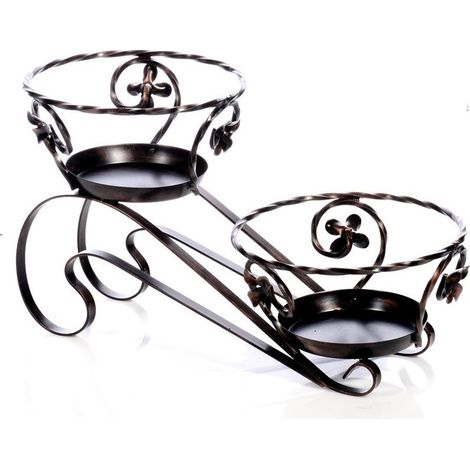 PORTAVASI FERRO BATTUTO 2 POSTI H.31 L.55 D.21