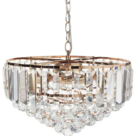 Lampadario Glamour Lampada a sospensione Cristalli di metallo Grande Oro Acheiro