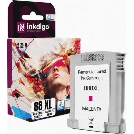 Tinta Inkdigo 88XL compatible con HP OfficeJet Pro K5300 L7480 K550 K8600. Certificación TÜV. (1/5)