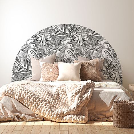 Stickers tête de lit - Feuilles - 160 x 130 cm - Pour lits (120 à 140 cm) - Adhésif MAT (1/2)