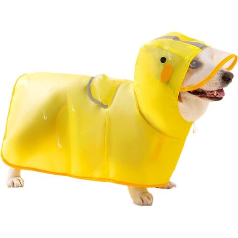 Veste De Pluie pour Chien Léger Imperméable Ajustable À Capuche pour Animal,Pluie Lors Des Promenades, Voyages Et Randonnées Canines Extérieures (1/5)