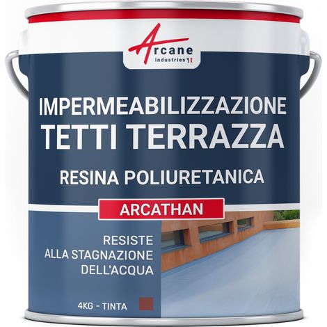 Guaina liquida per terrazzi, Guaina impermabilizzante ARCATHAN - 4 kg Rosso Mattone - ARCANE INDUSTRIES (1/5)