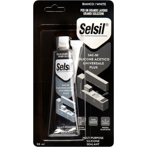 SELSIL SILICONE ACETICO PLUS SAC-50 TRASPAR 50 ML- 12,0 pz