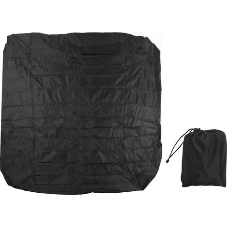 Housse anti-poussière pour baignoire extérieure, en taffetas de Polyester enduit d'argent 190, imperméable, pour source chaude, pour bain spa, étanche à la pluie, 210x210x30cm, noir (1/5)