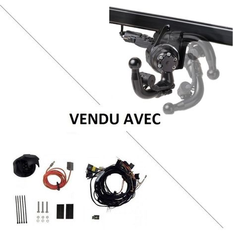 Attelage Mercedes Classe E Berline y compris Pack AMG (W213 04/16-10/23) Escamotable + faisceau spécifique 13 broches (1/2)