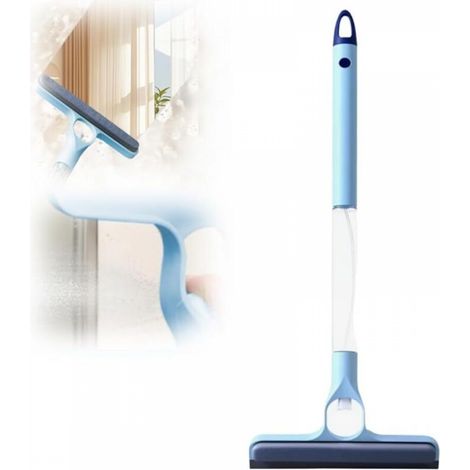 Raclette de nettoyage de vitres 3 en 1, outil de nettoyage de vitres, raclette de douche(bleu, manche long - 1 pièce) (1/5)