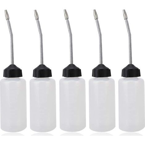Lot De 5 Distributeurs D'huile Pour Machine à Coudre 120 Ml Avec Bec Long Coudé, Bouteille D'huile à Bec étendu, Huileur De Précision, Pompe Distributrice D'huile Moteur, Bouteille D'huile (1/5)