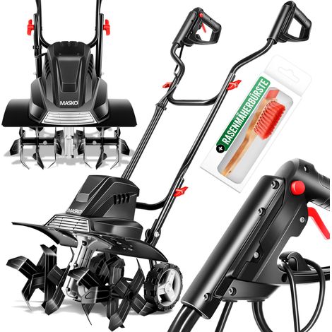 MASKO® motozappa elettrica 1500 Watt 40 cm di larghezza di lavoro 20 cm di profondità di lavoro zappatrice coltivatore da giardino zappatrice elettrica nero - 45 cm di larghezza di lavoro