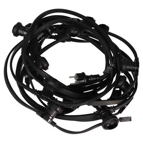CATENA LUMINOSA LED PER FESTE - 20 PRESE E27 - SENZA LAMPADINE - 10 m (1/5)