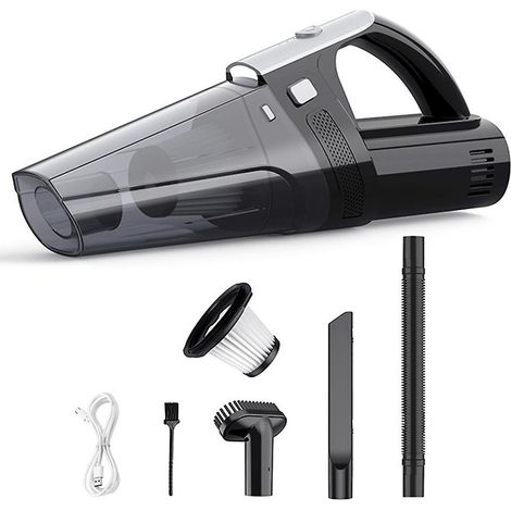 Aspirateur portatif mini, portable et rechargeable, sans fil, avec une puissante aspiration de 8000 Pa pour voiture, maison et bureau. (1/5)