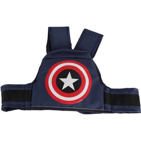 Harnais enfant moto 3D nid d'abeille respirant réfléchissant sangle sécurité avec poche pour vélo moto Captain America (1/5)