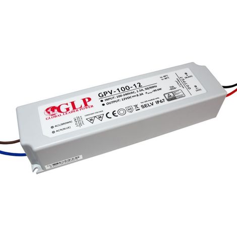 FUENTE DE ALIMENTACIÓN LED 12V 100W GPV-100-12 8A HERMÉTICA (1/4)