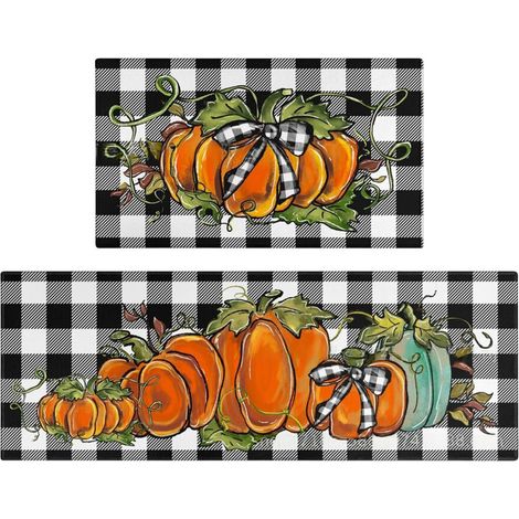 Set di 2 tappetini da cucina a forma di camioncino con zucca - Fabbrica
