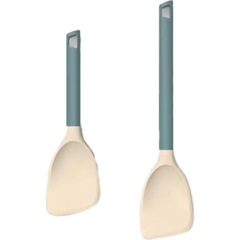 Spatule En Silicone - Acier Inoxydable Renforcé - Résistante À La Chaleur Jusqu'à 240 °C - Pour Poêles Antiadhésives - Lot De 2 (10 Pouces Et 13 Pouces)