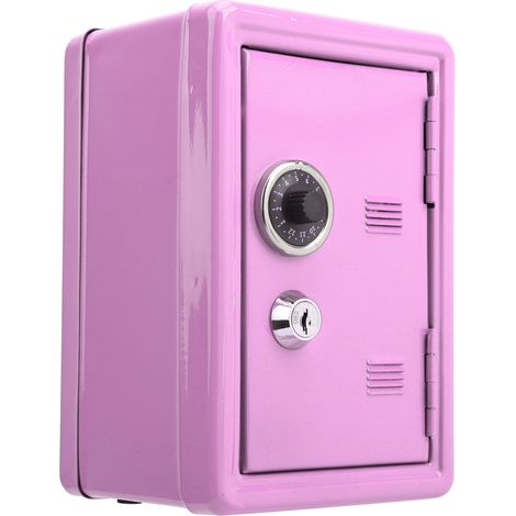 Mini étui à clés pour enfants, coffre-fort factice en métal, cadeau innovant, rose