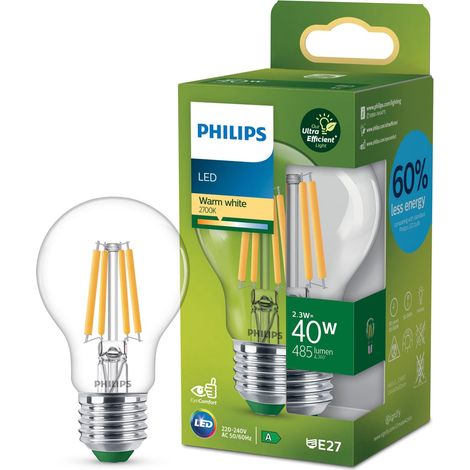 Philips LED 929003622701 LED CEE A (A - G) E27 forme de poire 2.3 W = 40 W blanc chaud (Ø x L) 60 mm x 105 mm 1 pc(s) Y610623 (1/5)
