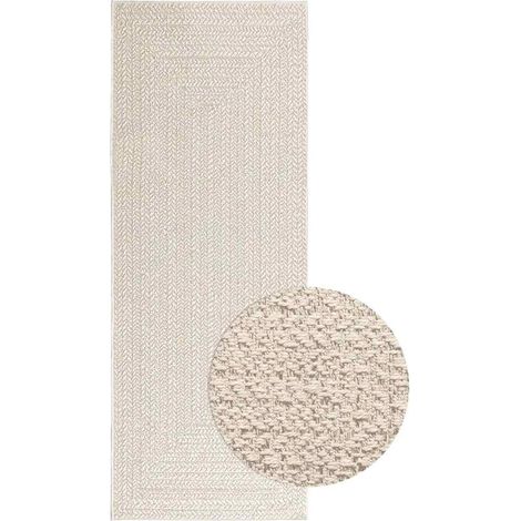 Teppich ZIZUR Creme 80x200 cm Jute-Optik Indoor und Outdoor