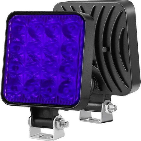 Projecteur de travail LED pour voiture, tracteur, camion, 4x4, SUV, antibrouillard LED tout-terrain, projecteur de phare, 48 W, 16 LED, 12 V, 24 V, bleu (1/5)