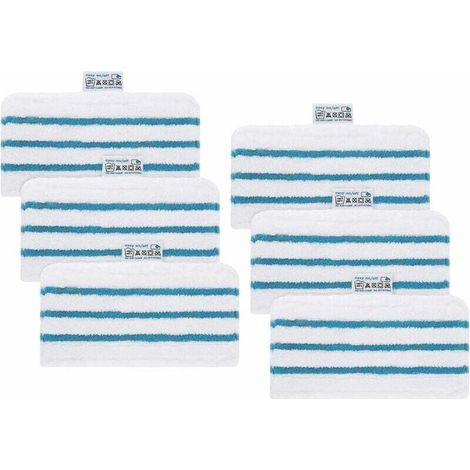 Lot de 6 lingettes en microfibre lavables pour balais vapeur Black & Decker FSMP20, FSMH1321JMD, FSM1500, FSM1600, FSM1610, FSM1620, FSM1621, FSM1630, FSMH162