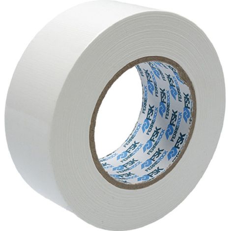 Ferrestock FSKTCT007 Rotolo di nastro americano facile da tagliare, 3 strati per una maggiore resistenza, non lascia residui, 50 mm x 50 m in colore bianco (1/5)