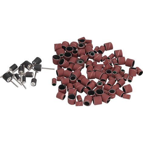 Ponceuse à tambour 132 grains, bande de manchon de ponçage avec mandrin pour le polissage et l'élimination de la rouille, 120 pièces (1/5)