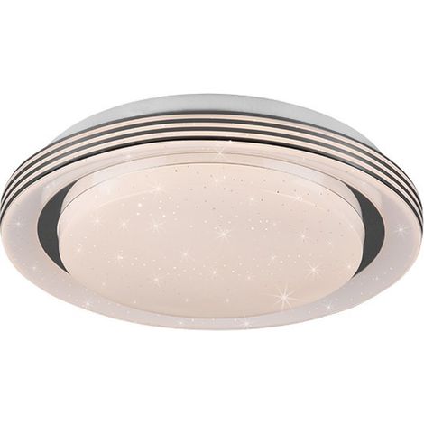 Plafonnier Moderne Atria Led Effet Gradateur Etoiles Scintillantes Blanc Trio Lighting (1/4)