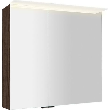 Armoire à miroir LINEX avec. Lumière LED, 80x70x15cm, Pin Rustik (1/4)