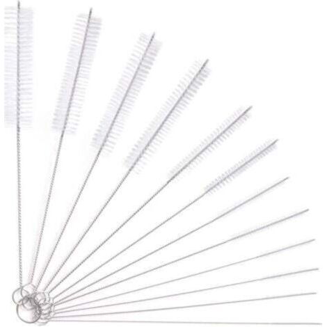 Kit 12 Brosses Tuyaux Inox Nylon 2-22mm pour Biberon Cafetière Flexible Durable avec Anneau Rangement Pratique (1/4)
