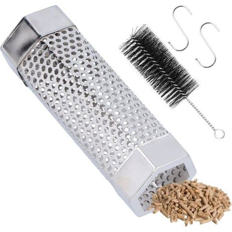 Tube de fumage pour barbecue - - Acier inoxydable - Hexagonal - Fumage à chaud et à froid - Compatible tous grils (1/5)