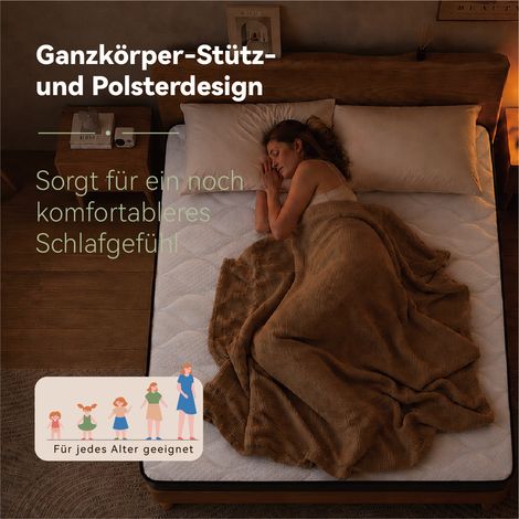Matelas à ressorts ensachés de luxe Quality Mattress 160x200cm H3 20cm - Fabriqué en Chine et certifié Oeko-Tex - Matelas à ressorts avec 1000 ressorts et housse en lyocell - Matelas 7 zones 160x200 H (1/4)