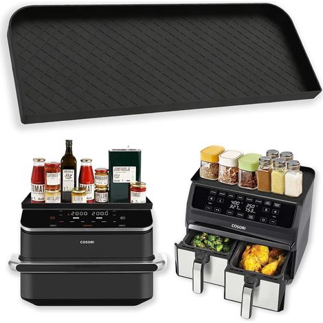 Tapis de Rangement en Silicone pour Air Fryer Cosori 10L, Noir (1/5)