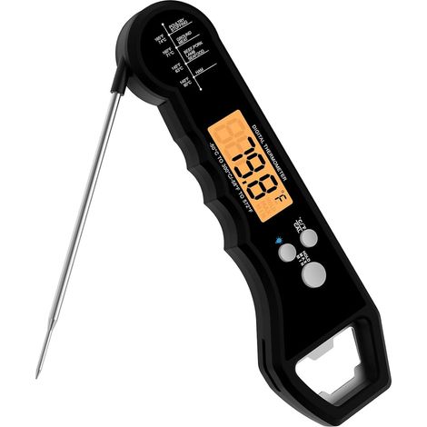Thermomètre numérique à viande pour une lecture rapide pendant la cuisson, thermomètre alimentaire étanche avec rétroéclairage et étalonnage-AquaForge (1/5)