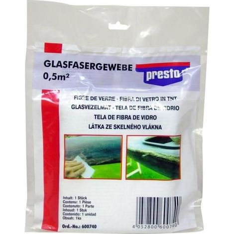 FIBRE DE VERRE TISSAGE MOYEN 100 X 50 CM PRESTO (UNITE)