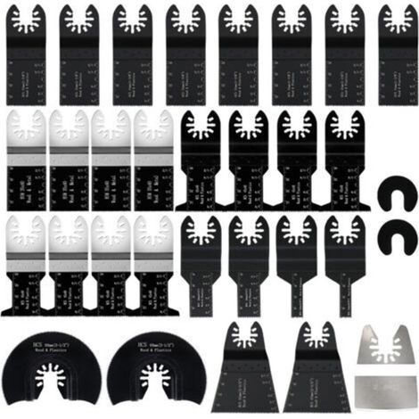 31Pcs Accessoires pour Outils Oscillants,Professional Lame Outil Multifonction Kits coupe bois/métal/plastique,Lame de Scie Oscillante Universelles pour Fein Multimaster,Dremel,Bosch,Makita,Dewalt
