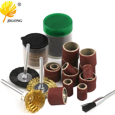 Kit d'accessoires pour meuleuse électrique, anneau de papier de verre industriel, fil pour meuleuse électrique, brosse métallique en cuivre, outils de polissage anciens (1/5)