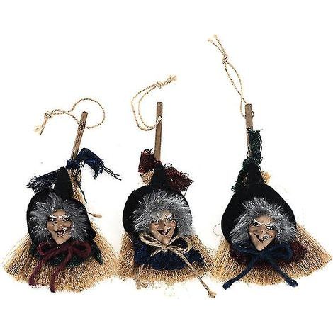 Lot de 3 balais de magicien pour décorations d'Halloween (1/3)