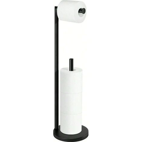 black freestanding toilet paper holder with storage (1/4)