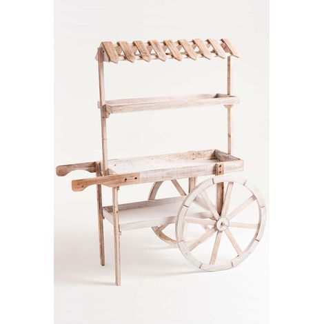Carritos Candy Bar - Carrito Candy Bar Madera Strawberry Envejecido - Blanco Envejecido (1/5)