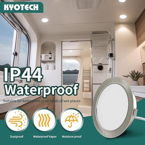 Spots Encastrables pour Meuble 230V IP44 4000K 15mm Spot de Bain 54-56mm (1/4)