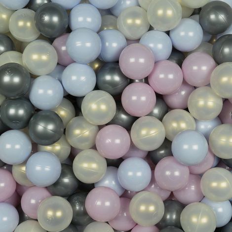 Palline giocattolo ø7cm 150 pezzi perla rosa, perla blu, opalescente, argento (1/3)