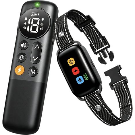 Dresseur canin télécommandé, dispositif anti-aboiements, écran couleur, collier électronique rechargeable pour animaux de compagnie, accessoires anti-aboiements