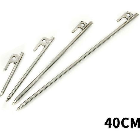 Accessoires pour tentes de camping en ciment renforcé d'acier inoxydable 304 avec goujons en acier, 40 cm de profondeur. (1/5)