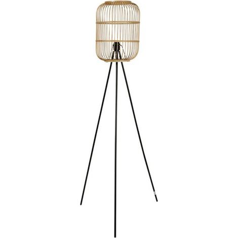 Lampadaire trépied métal et bambou Hanoï Ostaria (1/5)