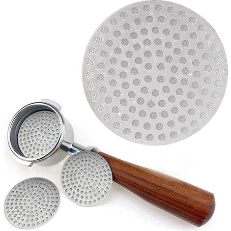 Filtre à café gravé, écran de distribution d'eau secondaire double couche de 100 μm, filtre à café de remplacement réutilisable, 58,5 mm. (1/5)