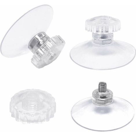 30er-Pack Saugnäpfe mit Gewinde und Rändelmuttern, Ø 45 mm, transparent, für Auto, Camping, Fenster, Sonnenschutz... (1/5)
